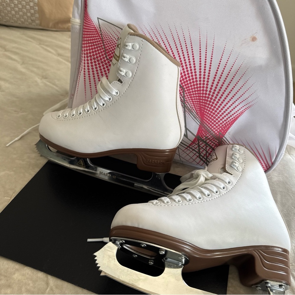 JACKSON White and Brown Classic Figure Skates